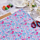 Fish Scale Pattern Polyester-Cotton Fabric, for DIY Bag Cloth Accessories, Colorful, 1482x1000x0.2mm