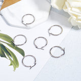 304 Stainless Steel Hoop Earring, Ring, Stainless Steel Color, 24.5x23x2mm, Pin: 1mm, 12pairs/box