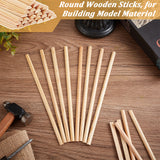 Round Wooden Sticks, Dowel Rods, for Children Toy Building Model Material Supplies, PapayaWhip, 20x0.7x0.3cm