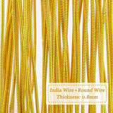 2 Bags Indian Wire, Round Copper Wire for Jewelry Making, Golden, 20 Gauge, 3 yards/bag