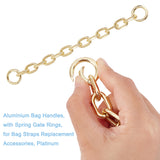 4Pcs Aluminium Bag Extender Chains, with Spring Gate Rings, for Bag Straps Replacement Accessories, Platinum, 21.5x1.35x0.35cm