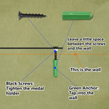 Rectangle Iron Medal Hanger Holder, with Screws & Anchor Plug & Nut & Shim Ring, Dance, Human, 200x400mm & 100x400x15mm