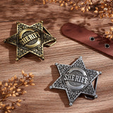 2Pcs 2 Colors Vintage Style Alloy Western Sheriff Belt Buckle for Men, Star of David, Mixed Color, 78.5x68.5x13mm, Hole: 40.5mm, 1pc/color