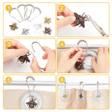 DIY Bathroom Bees Shower Curtain Rings Kit, including Iron Shower Curtain Hooks, Open Jump Rings & Tibetan Style Alloy Bees Pendants, Mixed Color, 8~73.5x8~42.5x0.7~8mm, 48pcs/box