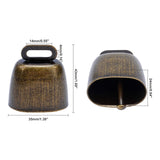Retro Iron Bell Pendants, Rectangle, Antique Bronze, 43x35x24mm, Hole: 4x14mm