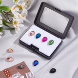 Rectangle Iron Loose Diamond Display Boxes, Small Jewelry Storage Case with Sponge, Electrophoresis Black, 8x6.05x1.7cm
