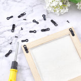 100Sets 2 Style Iron Picture Frame Accessories, with Screw, Electrophoresis Black, 19~24x7~8.5x1~3mm, Hole: 2.8~3mm, 50sets/style