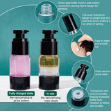 Empty Portable Plastic Airless Pump Bottles, Refillable Vacuum Press Bottle, Lotion Foundation Travel Container, with Dustproof Lid, Black & Clear, 3.35x9.9cm, Capacity: 15ml(0.51fl. oz)