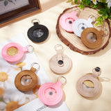 15Pcs 5 Colors Felt Coin Badges Holder Keychain, Coin Protective Cover, with Iron Findings, Mixed Color, 82mm, 3pcs/color