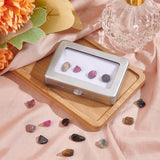 Rectangle Iron Loose Diamond Display Boxes, Small Jewelry Storage Case with Sponge, Platinum, 8x6.05x1.7cm