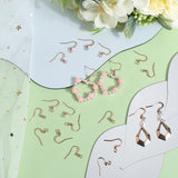 100Pcs 316 Surgical Stainless Steel Earring Hooks, Ear Wire with Ball, Rose Gold, 16x16~19.5x3mm, Hole: 2mm, Pin: 0.7mm