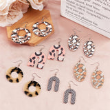 DIY Leopard Print Pattern Earring Making Kits, include Printde Cellulose Acetate(Resin) Pendants, Iron Jump Rings and Brass Earring Hooks, Mixed Color, Pendant: 12pcs/box