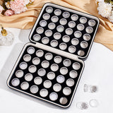 60Pcs 2 Colors Plastic Loose Diamond Round Boxes, Organizer Bags for Nail Art, Small Items, Loose Gems Storage, Black and White, Black, Bag: 26x20.5x6.6cm, round box: 32mm in diameter, 30pcs/color