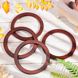 Wooden Round Shaped Handles Replacement, for Handmade Bag Handbags Purse Handles, Coconut Brown, 13.4x0.85cm