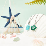 30Pcs 15 Colors Gemstone Pendants, with Platinum Tone Brass Findings, Star, 22~23x20~24x5~7mm, Hole: 2x7mm