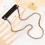 PU Imitation Leather Bag Shoulder Straps, with Iron Chain & T-Bar Clasp, for Bag Replacement Accessories, Light Gold, Black, 120.5x1x0.55cm