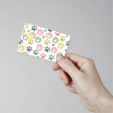 PVC Plastic Waterproof Card Stickers, Self-adhesion Card Skin for Bank Card Decor, Rectangle, Paw Print, 186.3x137.3mm