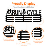 Iron Medal Hanger Holder Display Wall Rack, 2-Line, with Screws, Run & Cycle, Sports, 150x400mm