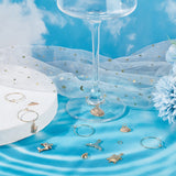 DIY Ocean Theme Wine Glass Charm Making Kit, Including Brass Whale Tail & Shell & Dolphin Pendants & Hoop Earring Findings , Real 18K Gold Plated, 36Pcs/box