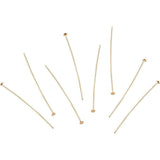 Brass Flat Head Pins, Long-Lasting Plated, Real 18K Gold Plated, 45mm, Pin: 0.7mm, 21 Gauge, Head: 2mm, 100pcs/set