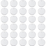 Aluminum Blank Pendants, Flat Round, Platinum, 25.5x1.3mm, Hole: 3mm, 30pcs/box