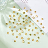 300Pcs 304 Stainless Steel Bead Caps, Multi-Petal, Flower, Golden, 6.5x2mm, Hole: 1.8mm