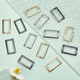 15Pcs 3 Colors Alloy Buckles, Garment Accessories, Rectangle, Mixed Color, 17.5x31x2mm, 5pcs/color