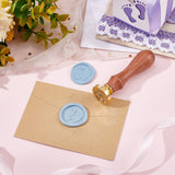 DIY Scrapbook, Brass Wax Seal Stamp and Wood Handle Sets, Foot Pattern, Golden, 8.9cm, Stamps: 2.55x1.4cm