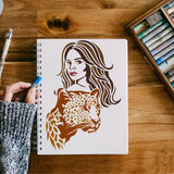 Plastic Drawing Painting Stencils Templates, for Painting on Scrapbook Fabric Tiles Floor Furniture Wood, Rectangle, Leopard, 29.7x21cm