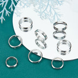 16pcs 2 style 304 Stainless Steel Bead Frames, Ring, Stainless Steel Color, 12x3mm and 14x3mm, Hole: 1mm, 8pcs/style