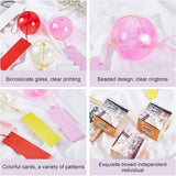 5Pcs 5 Colors Glass Wind Chime, with Polyester Cord & Paper, Mixed Color, 410mm, 5pcs/colors