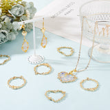 Rack Plating Alloy Open Back Bezel Pendants, For DIY UV Resin, Epoxy Resin, Pressed Flower Jewelry Set, Mixed Shapes, Golden, 35~41x25~41x3~3.5mm, Hole: 2~3mm, 12pcs/set