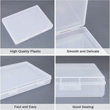 Transparent Plastic Bead Containers, with Hinged Lids, for Beads and More, Rectangle, Clear, 22.5x16.5x3.3cm