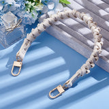 PU Leather Braided Bag Handles, with Swivel Clasp, for Bag Strap Replacement Accessories, Floral White, 44.7x2.3cm