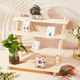 4- Tier Wood Display Stands, for Plants & Doll Display, with Iron Screws, BurlyWood, Finish Product: 39x40x32cm