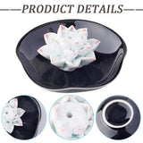 Porcelain Incense Burners, Lotus Incense Holders, Home Display Decorations, Black, 101x41.5mm