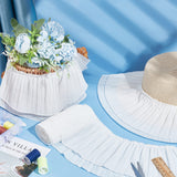 3 Yards Pleated Polyester Ribbon, Clothes Accessories, White, 5-1/4 inch(135mm)