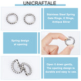 2Pcs 304 Stainless Steel Spring Gate Rings, O Rings, Antique Silver, 7 Gauge, 21.5x3.5mm,Inner Diameter: 15mm