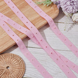 2 Rolls Polyester Ribbons, with Plastic Buttons, Pink, 3/4 inch(18mm), 10 yards/roll