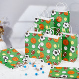 Paper Gift Storage Bags with Handle, Shopping Bags, Rectangle with Ball Pattern, Lime Green, Finish Product: 15x8x21cm