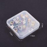 304 Stainless Steel Beads, Large Hole Beads, Grooved, Column, Mixed Color, 7.4x7.2x1.7cm, 20pcs/box