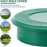 ABS Plastic Golf Cup Covers, Golf Hole Putting, Golf Practice Training Aids, Flat Round, Dark Green, 114.5x32mm
