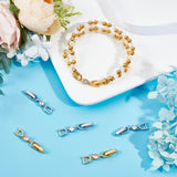 6Pcs 2 Colors Brass Extender Chain, with Cubic Zirconia, Necklace & Bracelet Extender Accessories, Platinum & Golden, 35x6mm, 3pcs/color