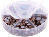 1Box ABS Plastic Imitation Pearl Dome Cabochons, Half Round, Coconut Brown, 4~12x2~6mm, about 660pcs/box