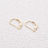 JK Findings, Yellow Gold Filled Leverback Earring Findings, 1/20 14K Gold Filled, 16x10x1.5mm, Pin: 0.6mm, 2pcs/set