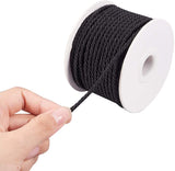 Nylon Threads, Milan Cords/Twisted Cords, Black, 3mm, about 20m/roll