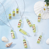 32Pcs Resin Big Pendants, with Platinum Plated Iron Loop, Imitation Wine Bottle, Champagne Yellow, 54x11.5~12.5mm, Hole: 1.5mm