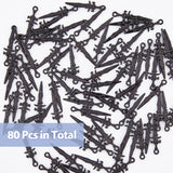 Alloy Pendants, Sword, Electrophoresis Black, 30x8.5x2.5mm, Hole: 1.6mm, 80pcs/box