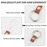 2Pcs 2 Colors Leather and Zinc Alloy Mobile Phone Finger Rings, Finger Ring Short Hanging Lanyards, Mixed Color, 7.8cm, 1pc/color
