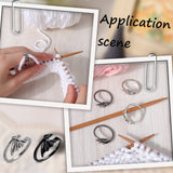 8Pcs 2 style Bat Alloy Cuff Rings Set, Knitting Loop Crochet Loops, Yarn Guide Finger Holders, Mixed Color, Inner Diameter: 16.2~17.6mm, 4pcs/style